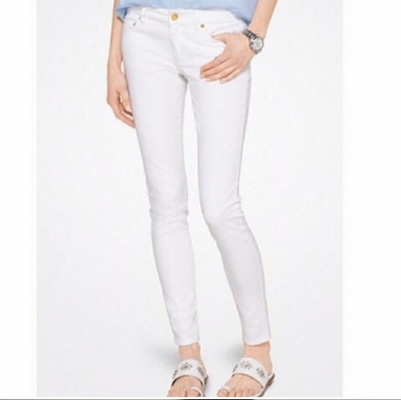 NEW Michael Kors Izzy Skinny Jeans White Designer Curvy Mid Rise Ankle Summer - Picture 8 of 11